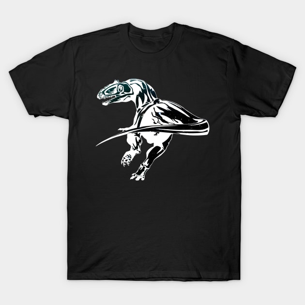 The fast One - Velociraptor Space Design T-Shirt by SPAZE